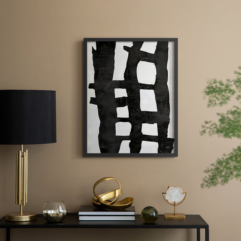 «Abstract CCXI», reproduction encadrée - prête à être accrochée, H 14 po x l 11 po, Noir