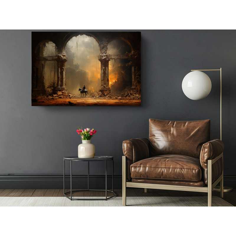Impression sur toile, ruines médiévales, décoration murale moderne pour la maison et le bureau, H 20 po x l 30 po