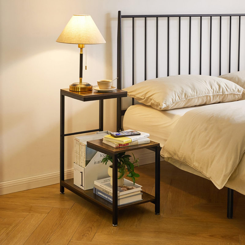 End Table, Rustic Brown/Black