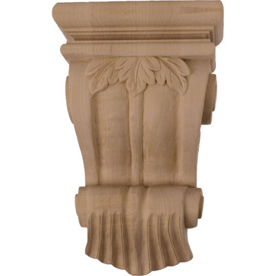7"W x 3 1/2"D x 11"H Traditional Leaf Corbel, Maple (6-Pack)