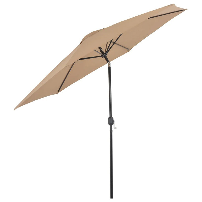 300cm Market Parasol, Taupe, 250cm H x 300cm W x 300cm D, Black