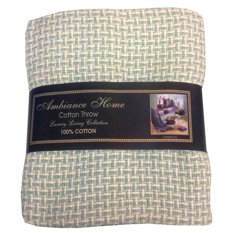 BASKET WEAVE Alauda Throw Blanket, Blue