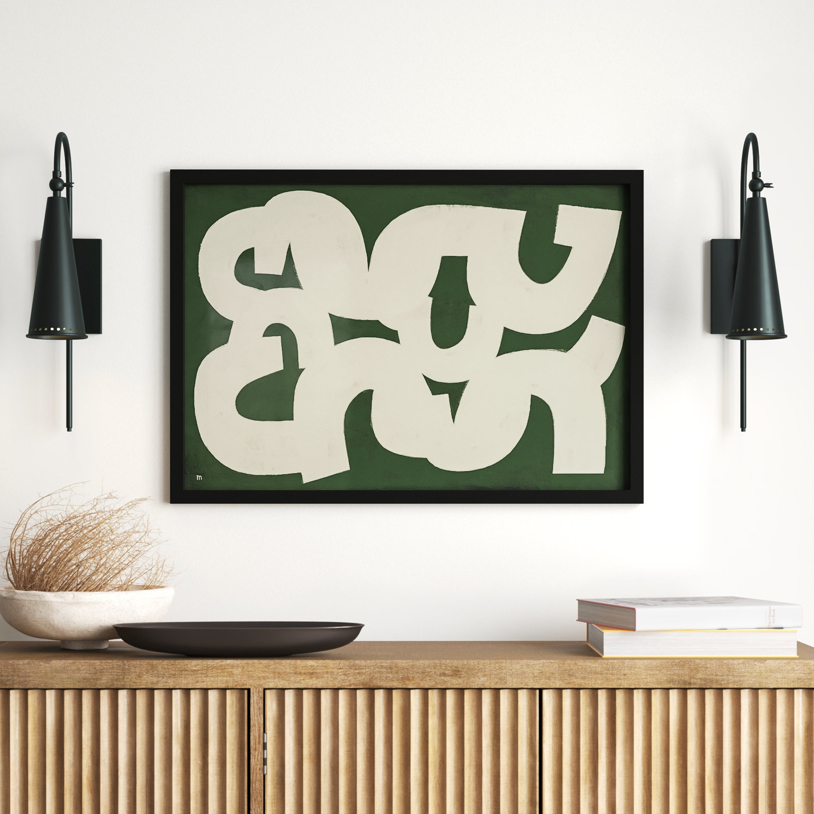 Rhythm Painting, 26.5" H x 38" W, Black Framed