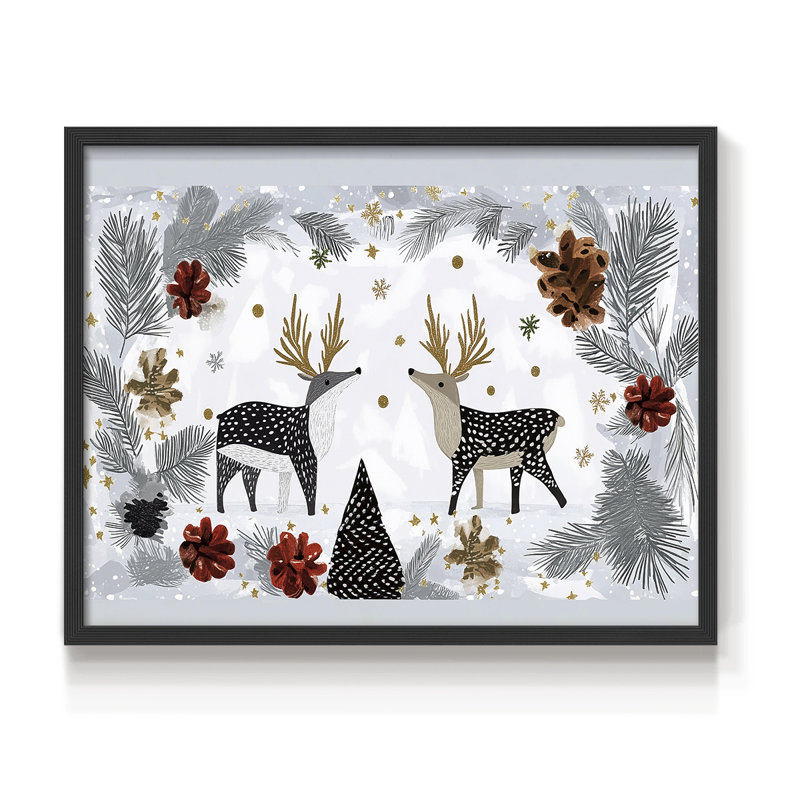 Chirstmas Art-CCLVI -Framed Print - Restickable, H 11 po x l 14 po, Noir, noir, noir, noir