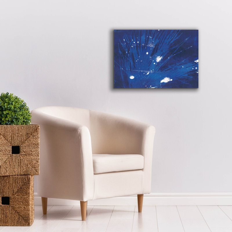 «Indigo Burst II» par Regina Moore, H 18 po x l 26 po x P 0,75 po