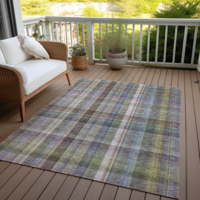 Alfonzo Washable Striped Indoor / Outdoor Rug
