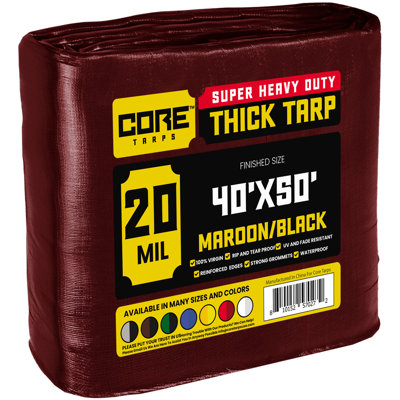 20 Mil Heavy Duty Polyethylene Tarp, Waterproof, UV Resistant