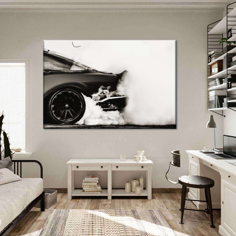 Drifting Sports Car Canvas Print, 51" H x 34" W x 1.25" D
