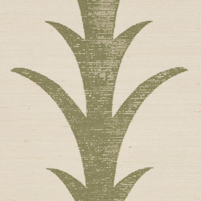 Schumacher X Celerie Kemble Acanthus Stripe Sisal Wallpaper