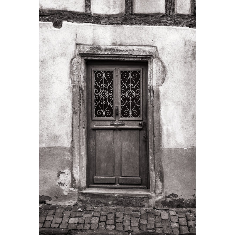Porte noire et blanche - Photographie sur toile tendue, H 18 po x l 12 po