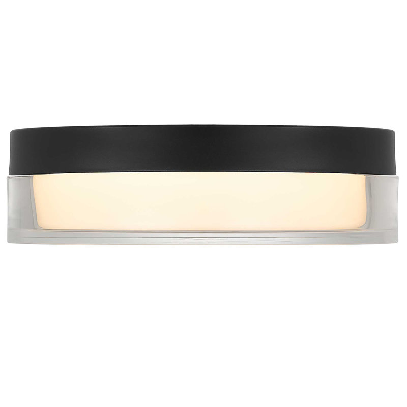 Plafonnier encastré à DEL intégré, Noir, H 2,5 po x l 9 po x P 9 po