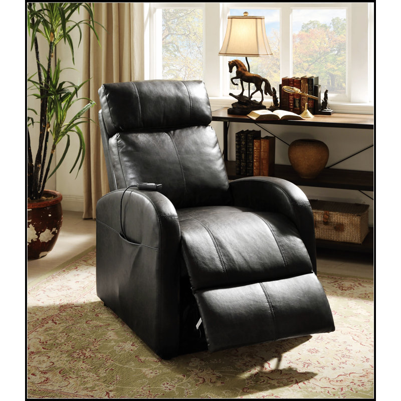 Ricardo Brown Synthetic Leather Power Motion Recliner With Lift, Comfortable And Stylish For Modern Living Spaces, Dark Brown