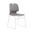 Ensemble de 4 chaises de bureau empilables modernes de conception ergonomique en gris, polypropylène et acier-1564097086