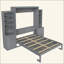 Lit escamotable avec tablettes de rangement et tiroirs Murphy-129743577-129743579