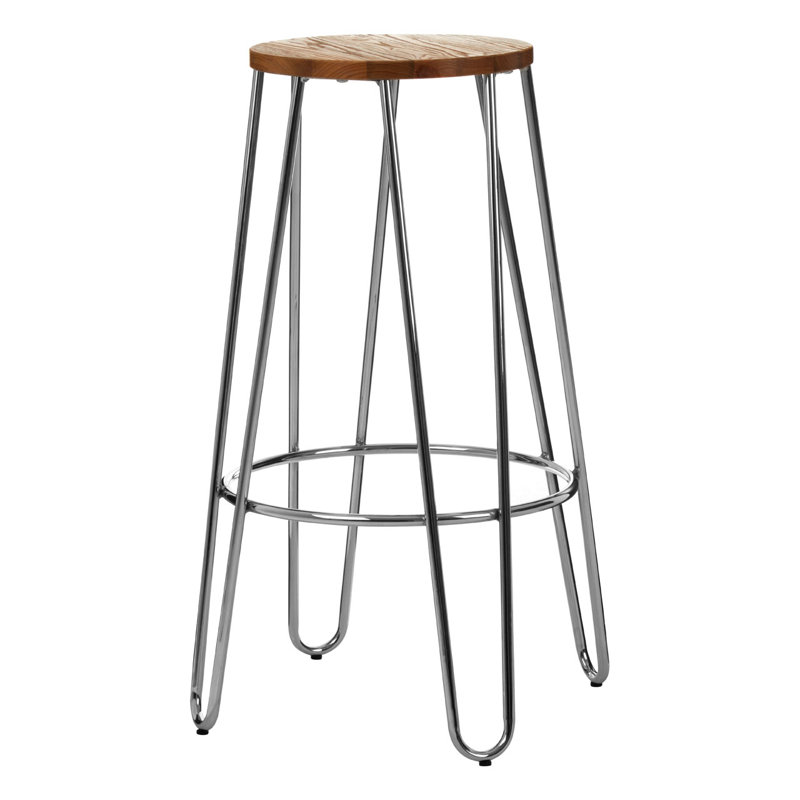 McMahon Counter Stool with Metal Frame, Sliver