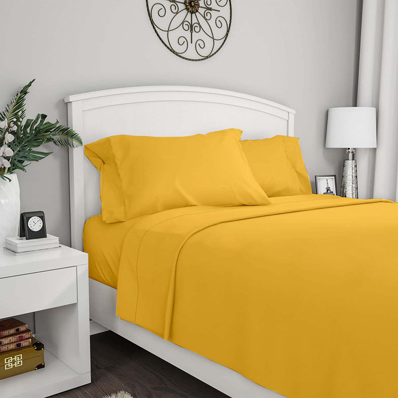  4-Piece Rayon from Bamboo Sheet Set Twin XL, Md Gold