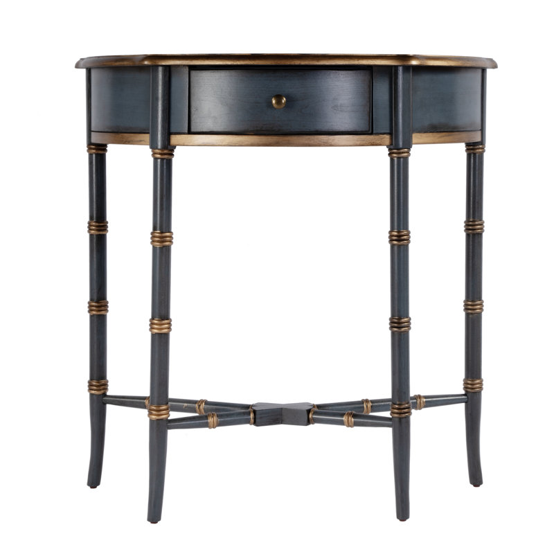 Skilling Demilune Console Table, Blue
