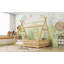 Lit de maison à plancher bas avec clôture et toit-1229205228-1229205226
