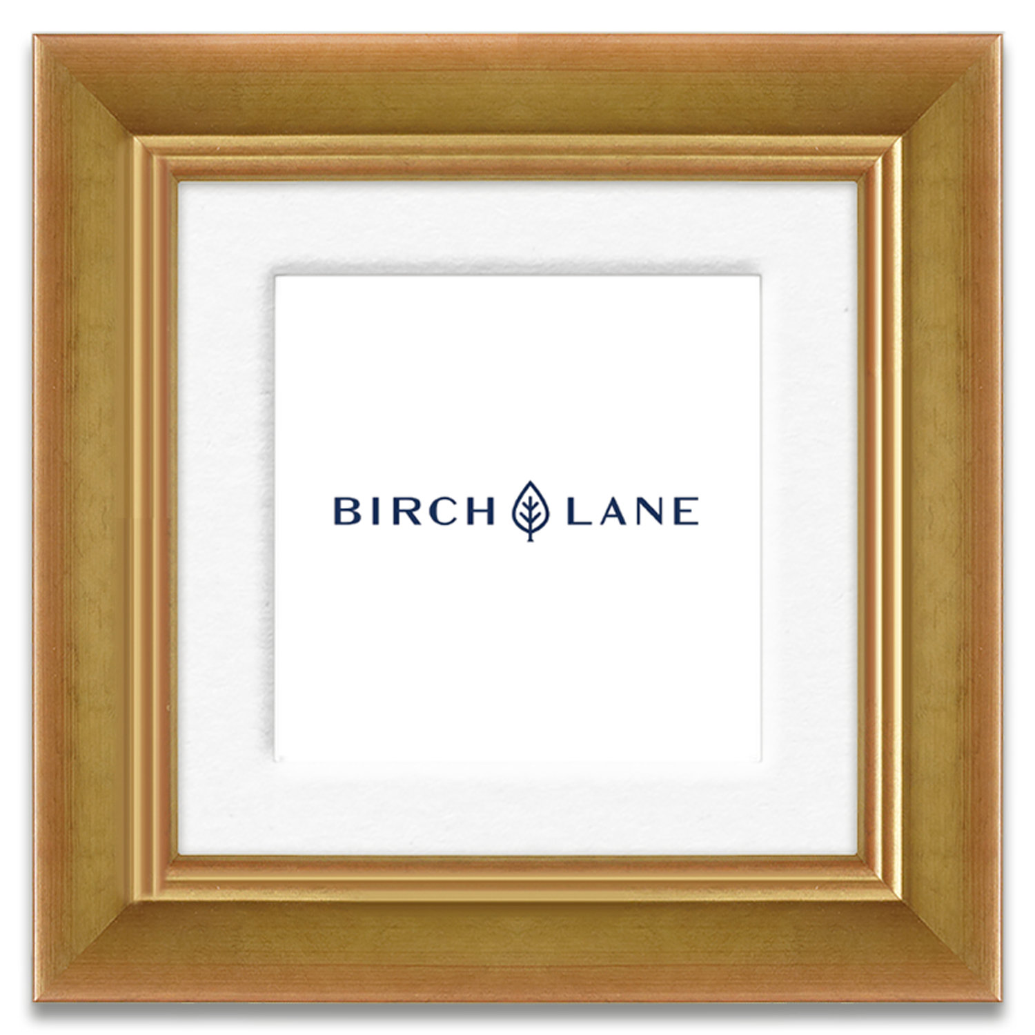 Wood Picture Frame with Mat, Gold, 5" x 5"