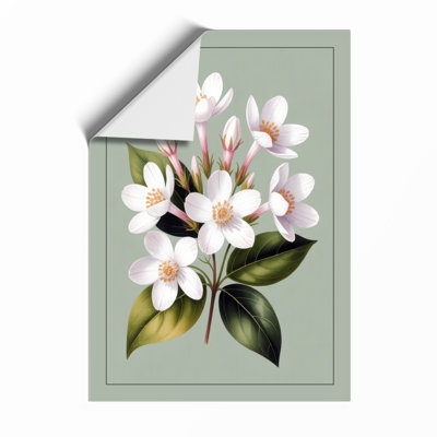 White Bloom Botanical - Framed Print