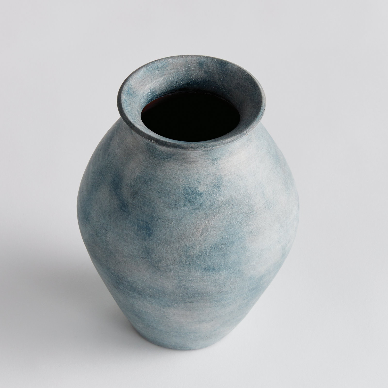 Ambretta Handmade Terracotta Table Vase, Blue, 8.75" H x 6.25" W x 6.25" D