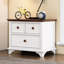 Chambre à coucher et table de chevet - Deux tiroirs style noyer blanc + aspect