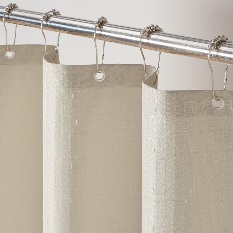Ensemble de rideau de douche tissé en jacquard 72 x 72 avec 12 crochets en métal inoxydable, ourlet lesté et œillets antirouille Host & Home