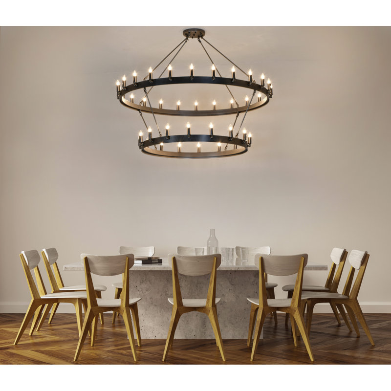 Brushed Iron 2 Tier Chandelier