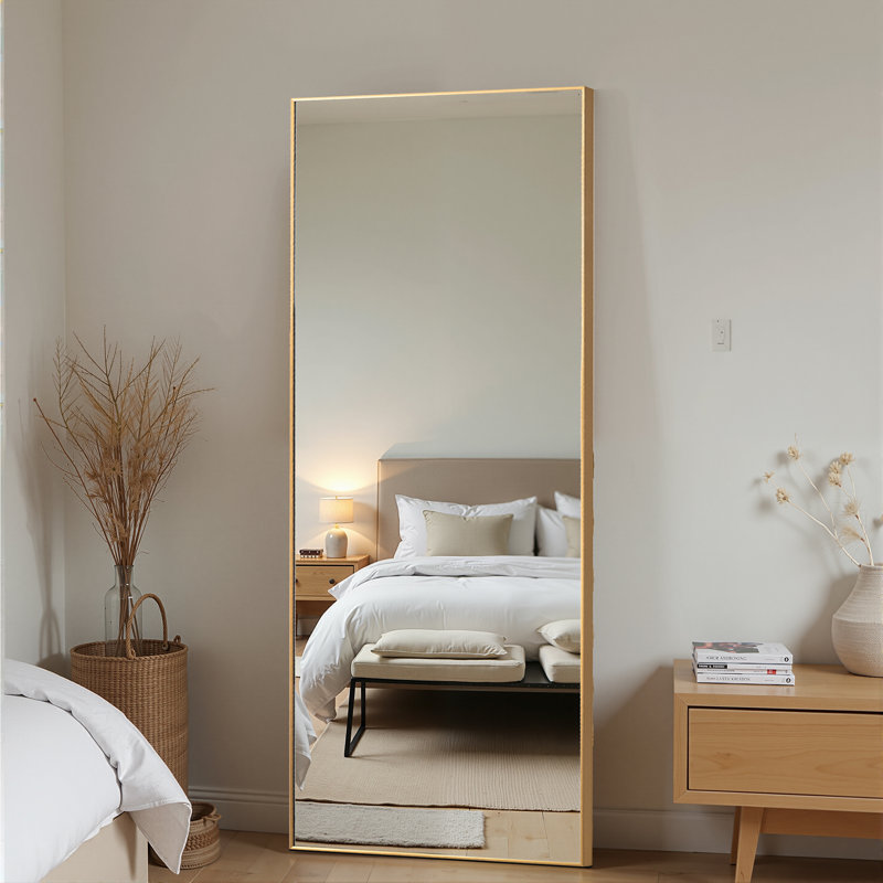 Miroir pleine longueur rectangulaire en alliage d'aluminium