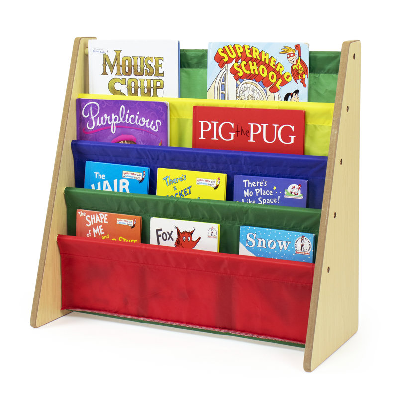 Présentoir de livres pour enfants Hoeft, Naturel / vert / rouge