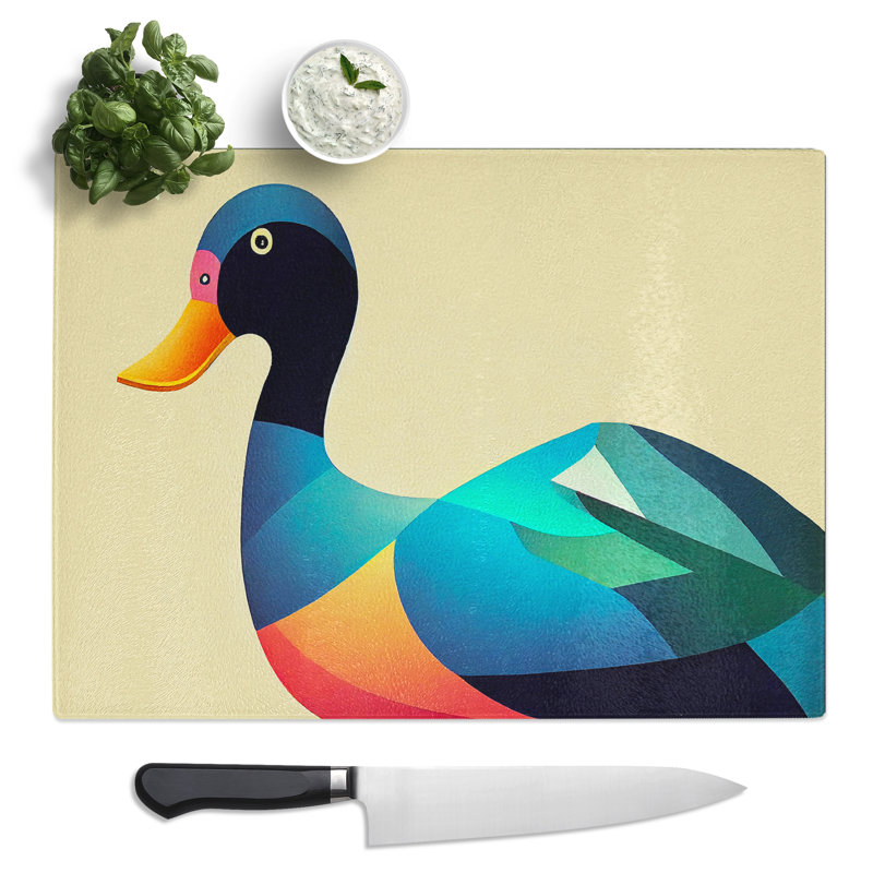 Stimulating Abstract Duck  Glass Chopping Board