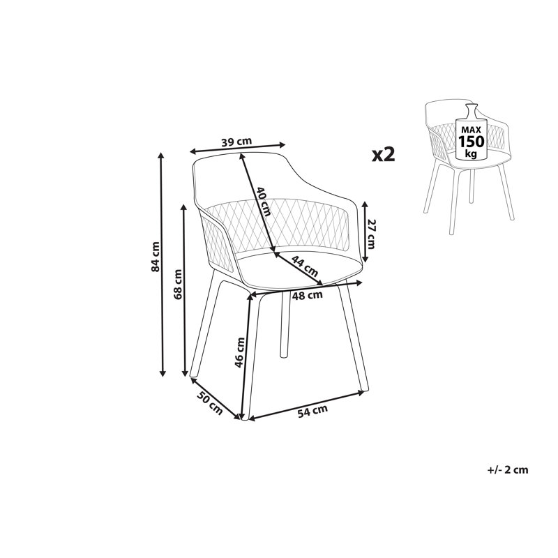 Brazzell 46cm H Armchair, White