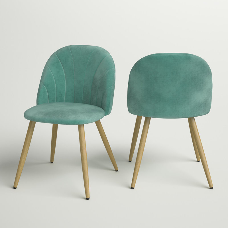 Aveline 45cm H Velvet Upholstered Side Chair, Green