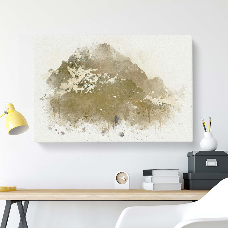 Brown Mountain in Abstract - Wrapped Canvas, 60cm H x 91cm W x 3cm D