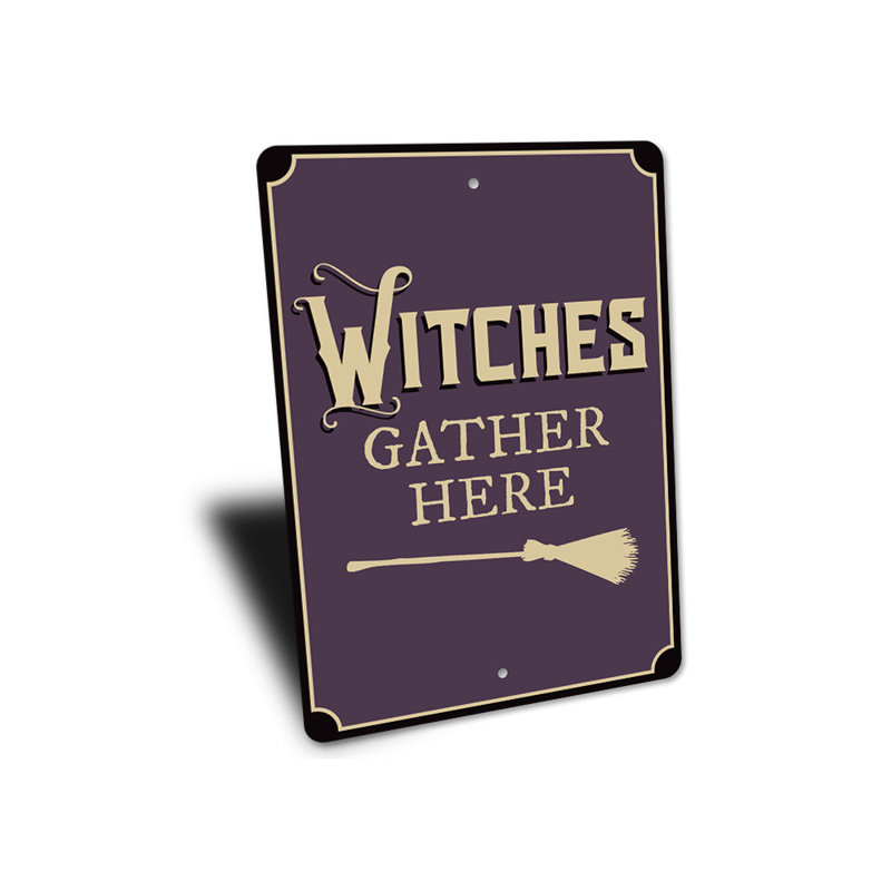 Panneau en aluminium «Witches Gather Here», H 18 po x l 12 po x P 0,06 po