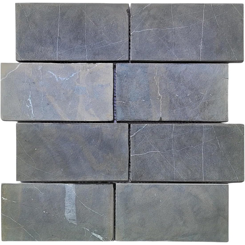 CNK Subway 6" Marble Mosaic Tile, Gray