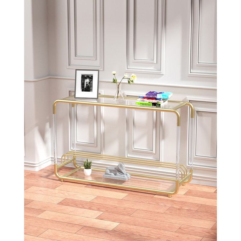 Hepfer 48'' Glass Top Console Table