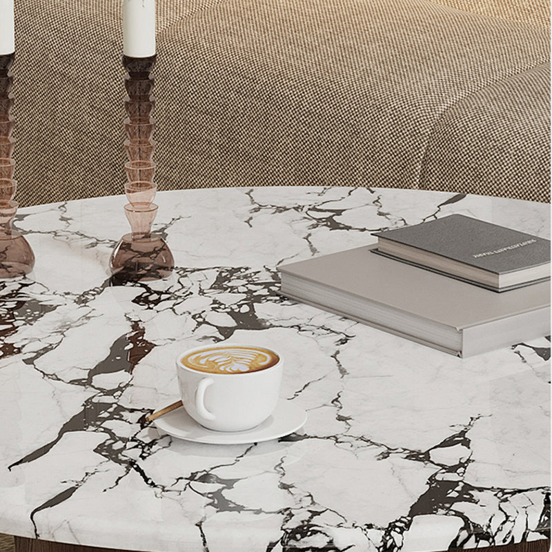 Table basse de salon de style naturel, H 13,77 po x L 31,49 po x l 31,49 po, Brun