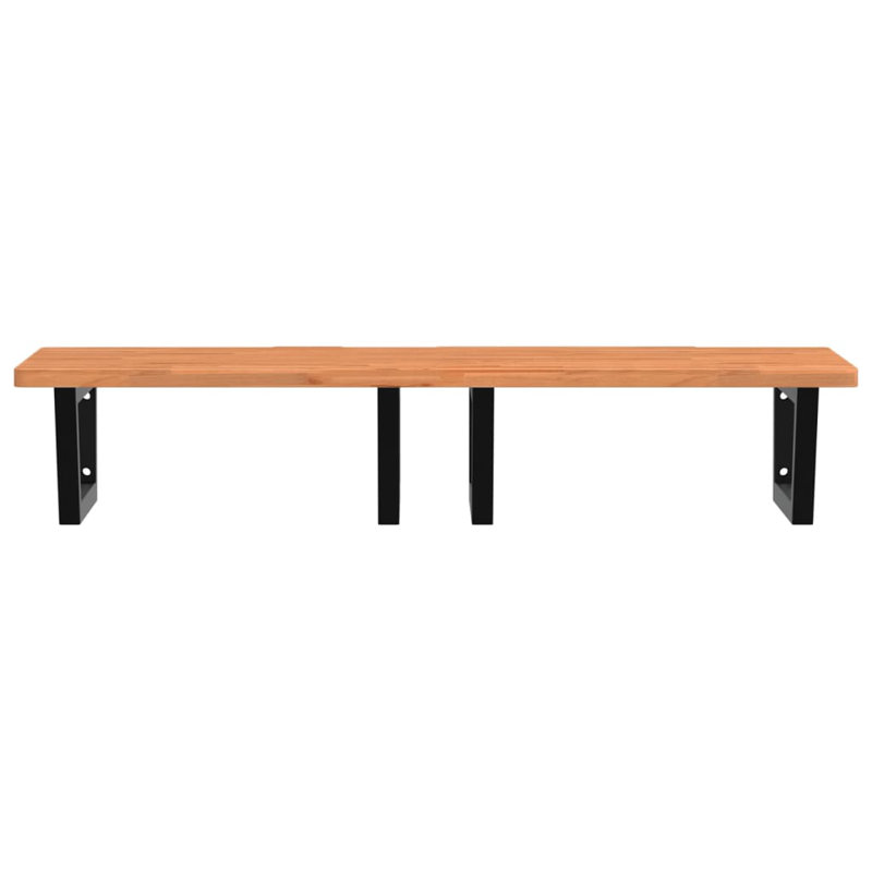 Brijette 115cm Solid Wood Bathroom Vanity Top, Beech/Black