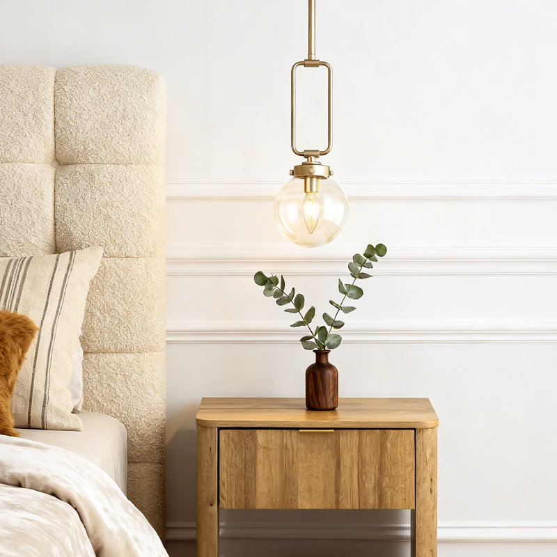 Mini-luminaire suspendu sphère 1 lumière Alec , Or rosé brossé