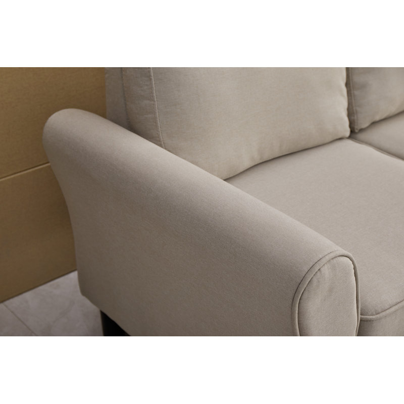 55.91'' Upholstered Sofa, Beige 100% Linen