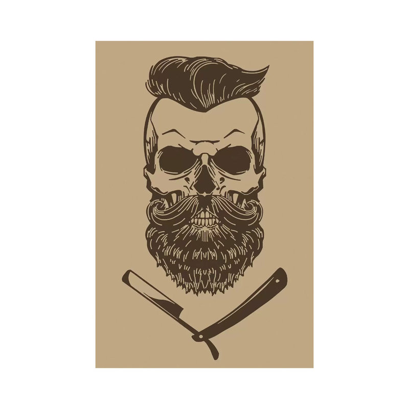 Barber Skull by Art Mirano - Wrapped Canvas Print, 20.32 cm H x 30.48 cm W