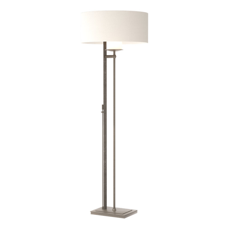 Rook 60" Floor Lamp, Dark Smoke, Natural Anna