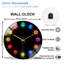 Colourful LED Light Decorative Wall Clock Art - 12'' Modern Glass Wall Clock