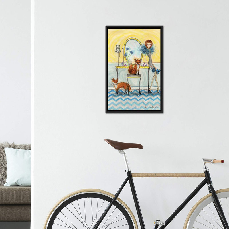 Art fiona et fox, H 40 po x l 26 po x P 1,5 po, Toile avec cadre noir