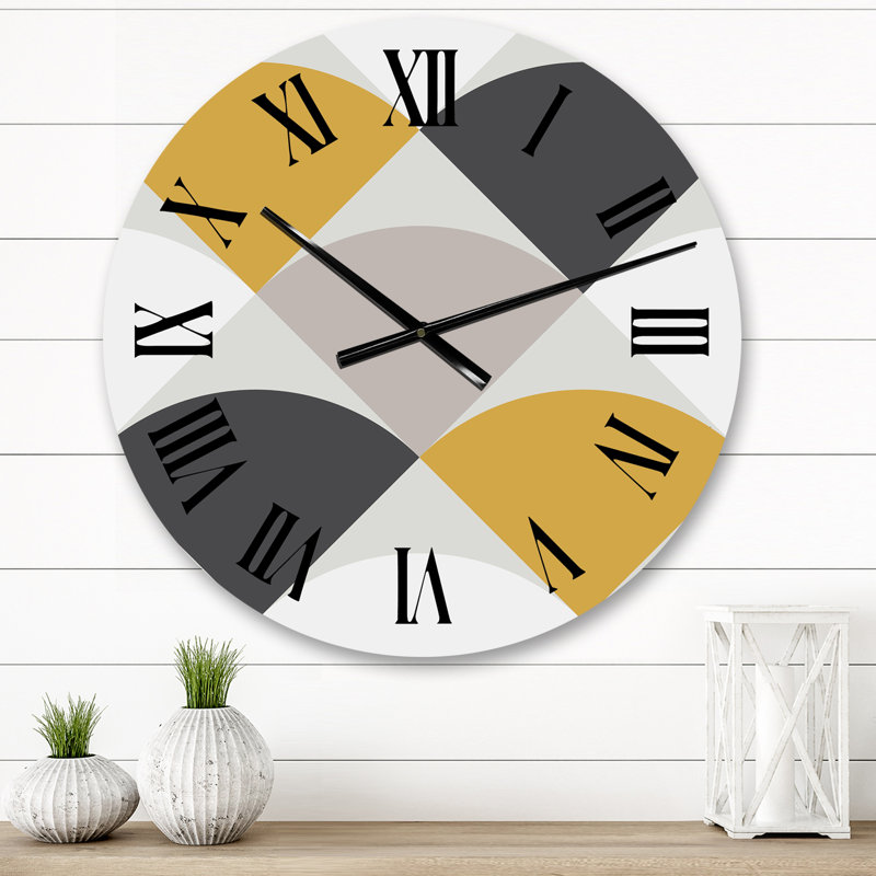Horloge murale tardive tardive géométrique Bauhaus IV, Moyen