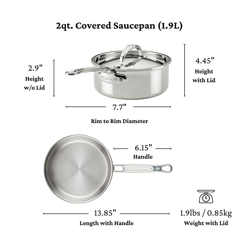 Probond® Luxe 2-quart Professional Clad Stainless Steel Saucepan With Lid,  2 quarts