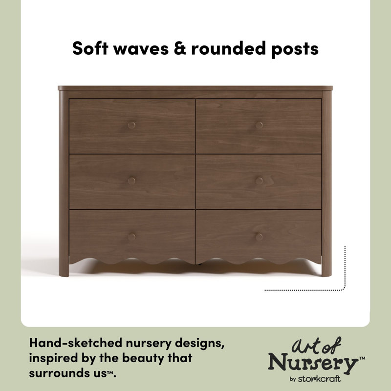 Casablanca 6-Drawer Double Dresser, Hazelnut