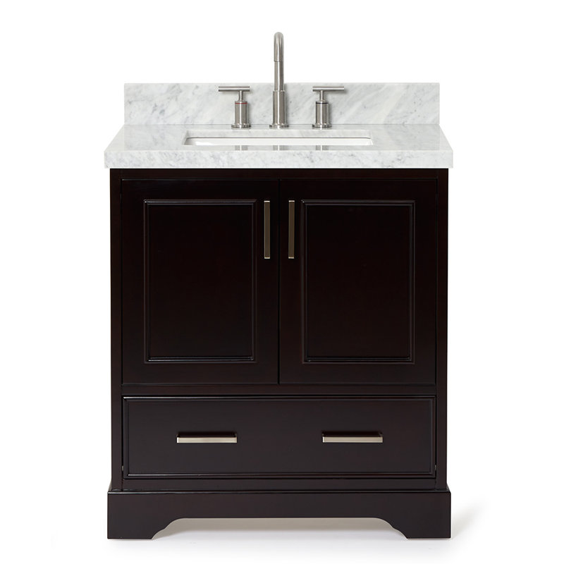 Meuble-lavabo simple avec plateau Abshire 31, Espresso
