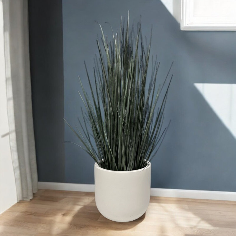 Jardinière ronde en fibre de verre H 11,5 po x l 12,5 po x P 12,5 po, Blanc